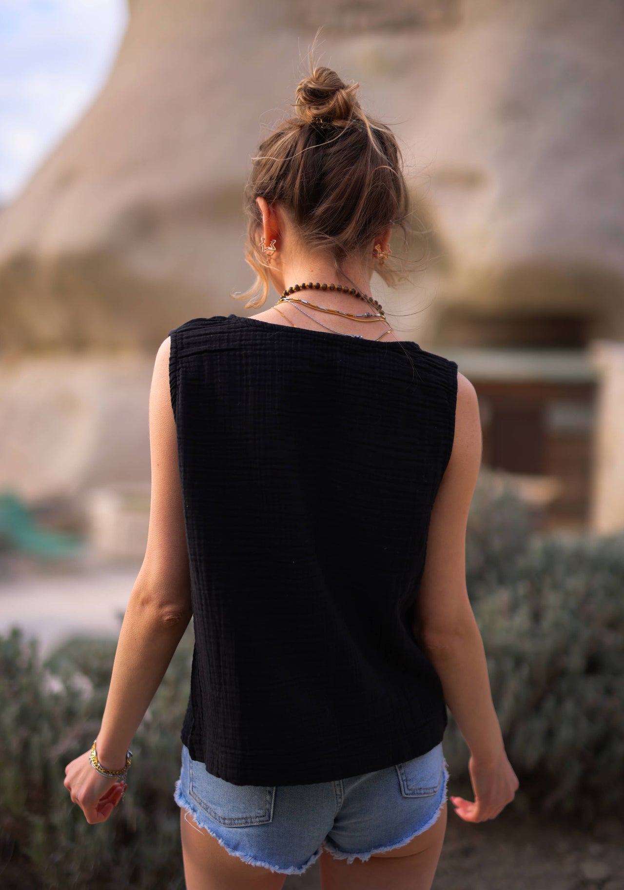 100% Muslin Cotton Sleeveless Crop Tank Top
