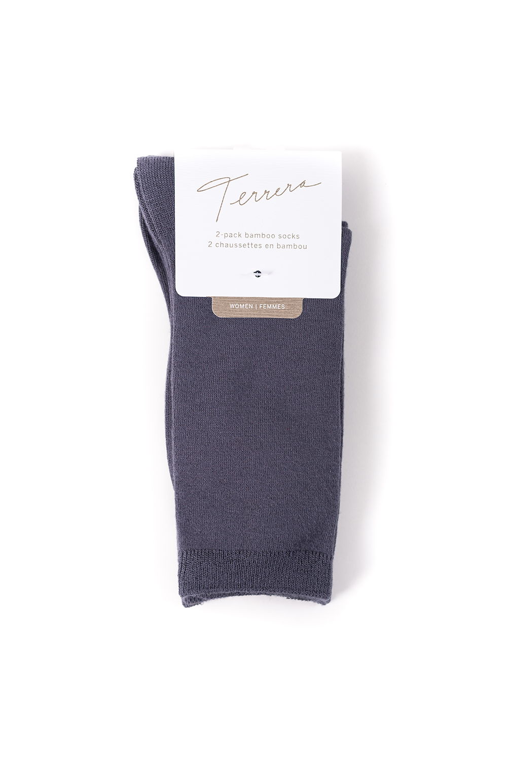 Ladies' 2-Pack Crew Length Bamboo Socks - Grey