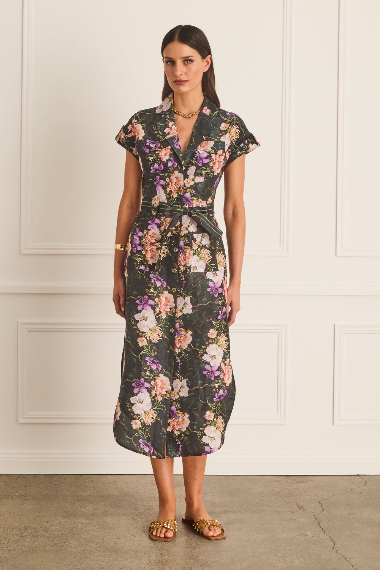 Camilla Linen Midi Dress