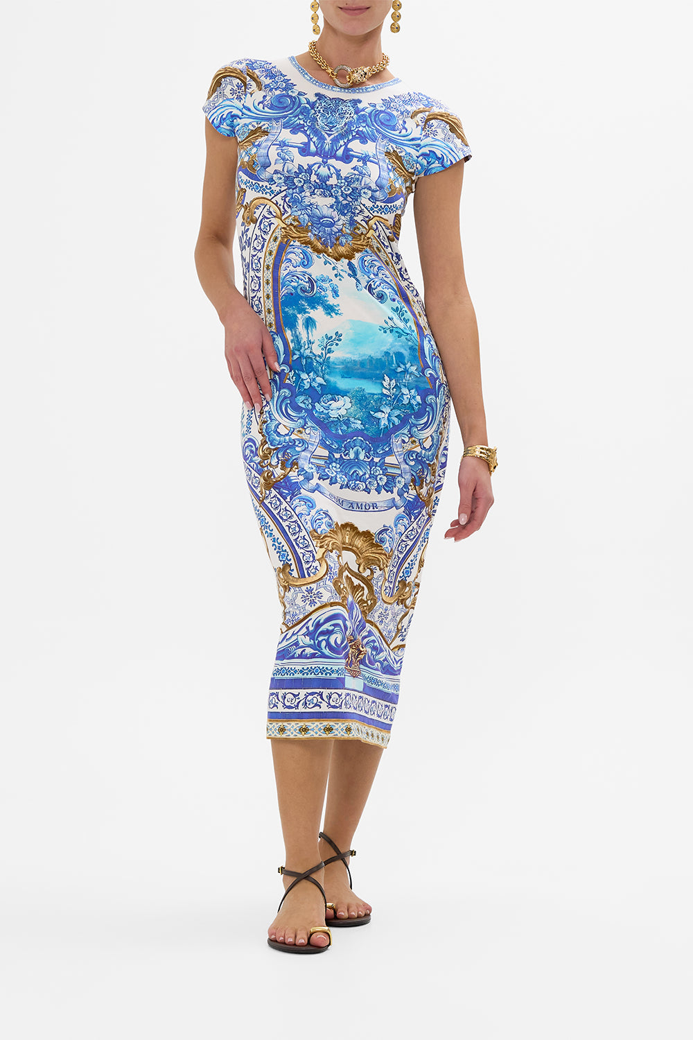 Jersey Tank Dress with Cap Sleeves