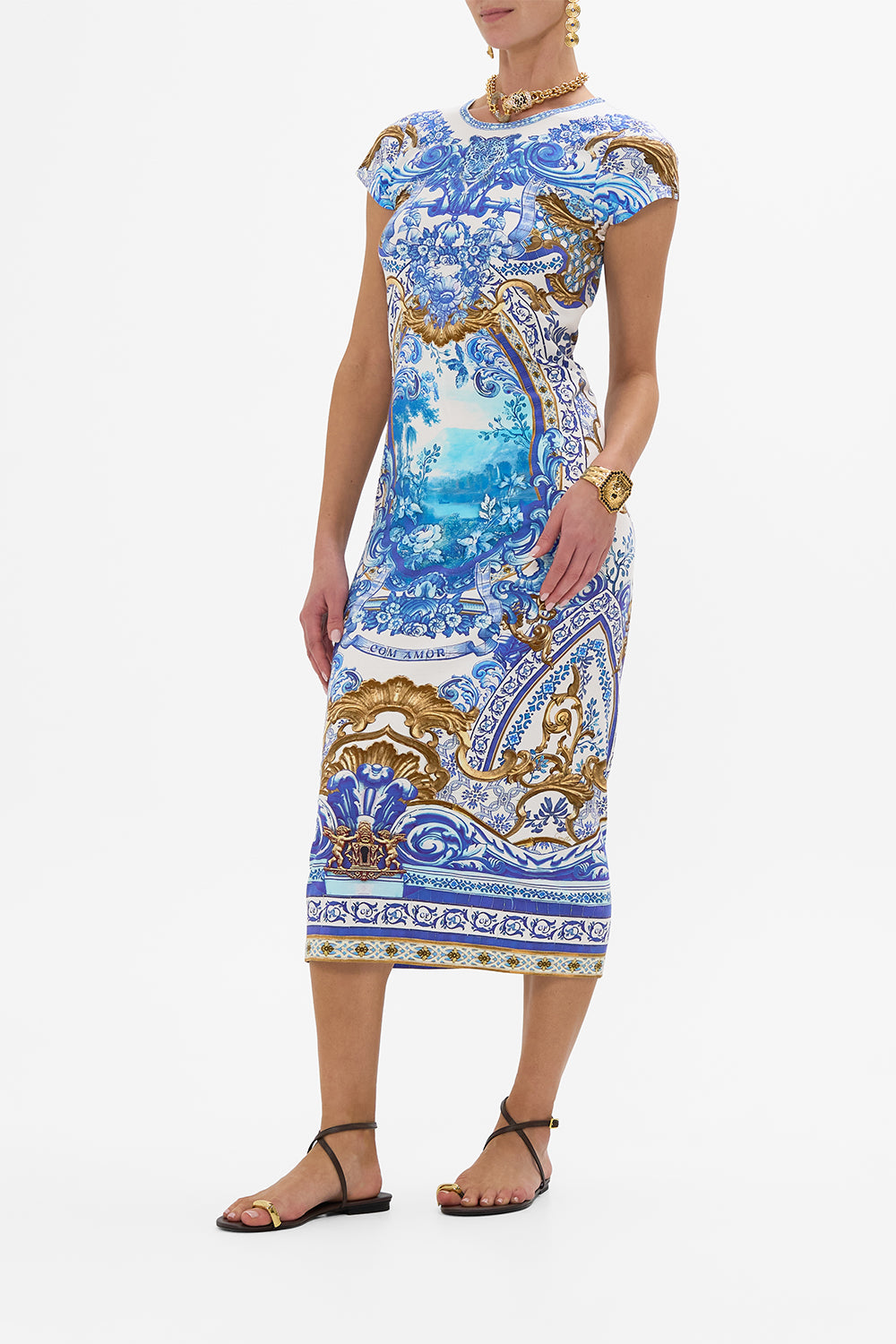 Jersey Tank Dress with Cap Sleeves