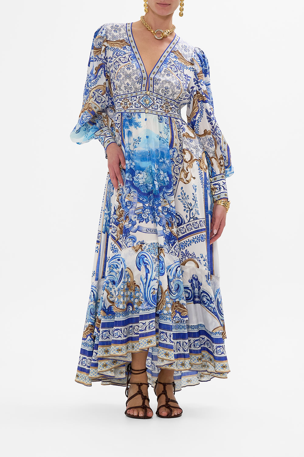 Long Button Front Dress