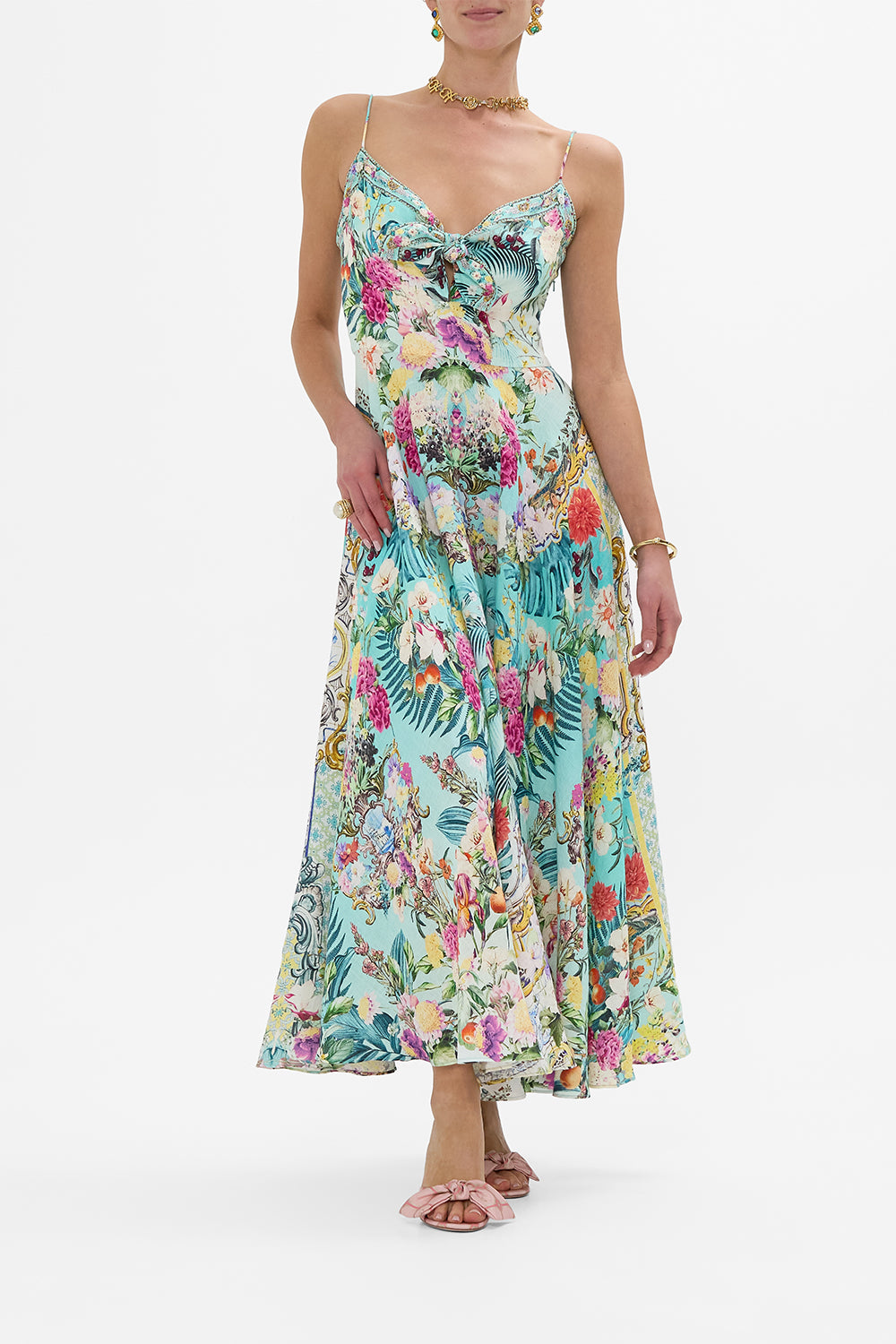 Long Dress with Tie Front