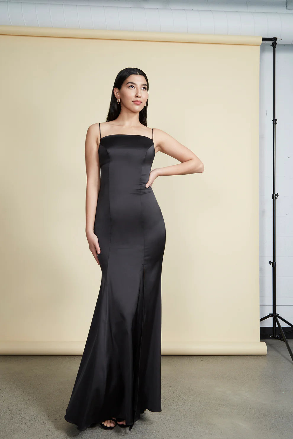 Naomi Gown - Black Satin