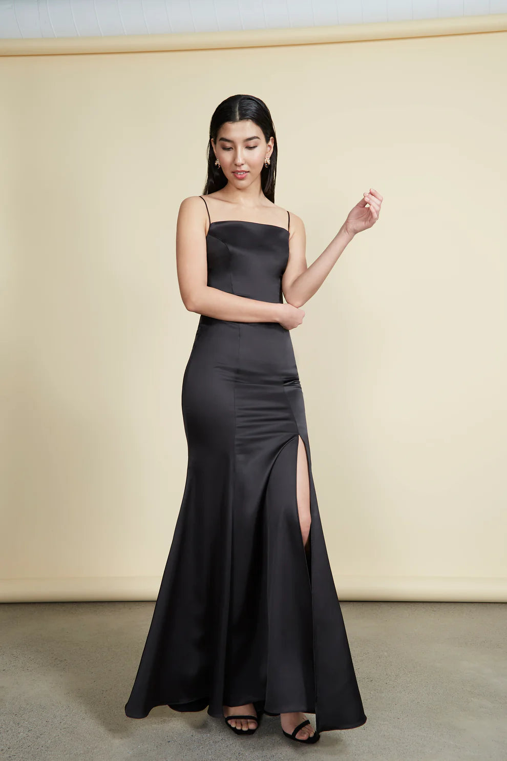 Naomi Gown - Black Satin