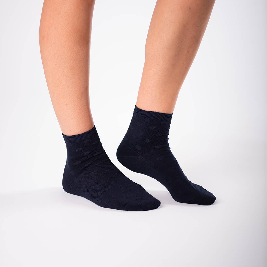 Ladies' 2-Pack Micro Crew Length Bamboo Socks - Navy
